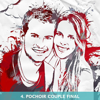 Portrait de couple style pochoir finalisé